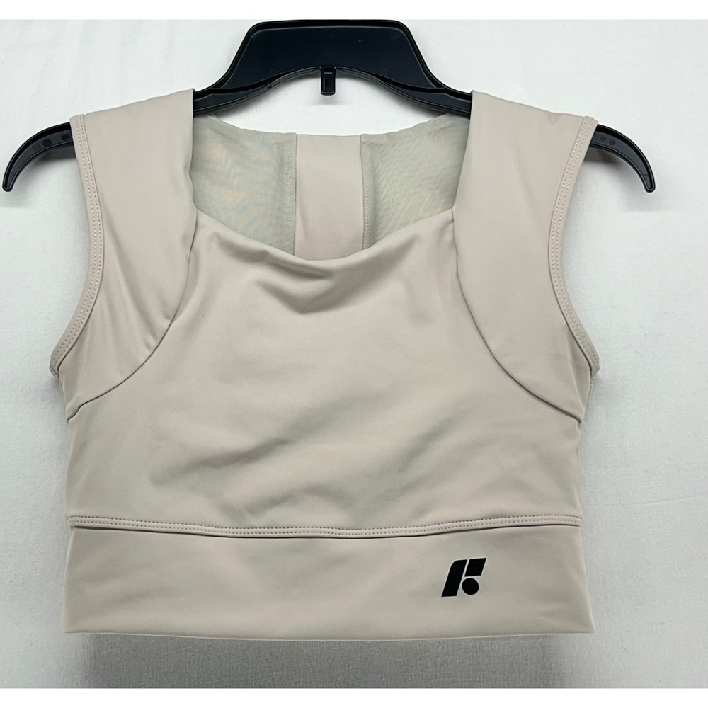 Forme Power Bra Beige Sand Posture Correcting Sports Bra Mesh Back Size L
